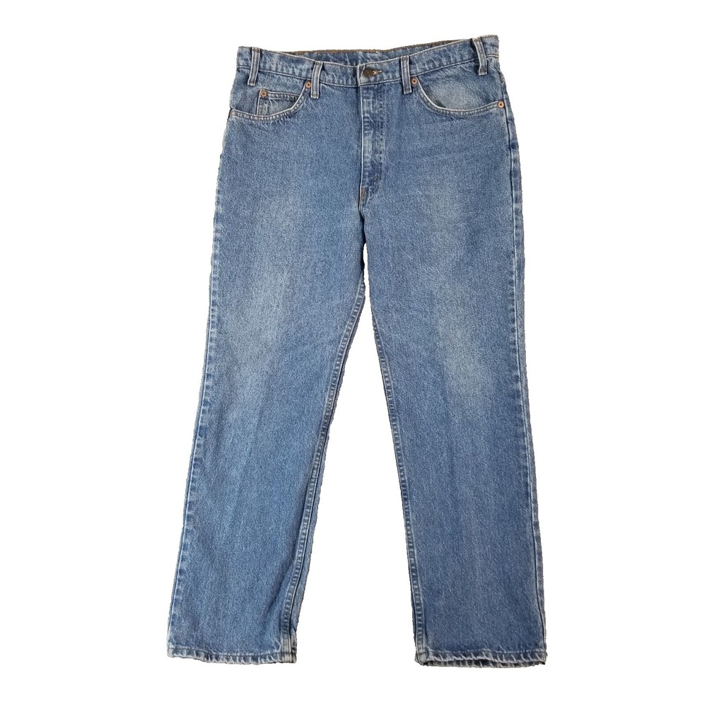 Levis 509 Mens Jeans 36x29 Regular Straight Blue Denim Orange Tab Vintage